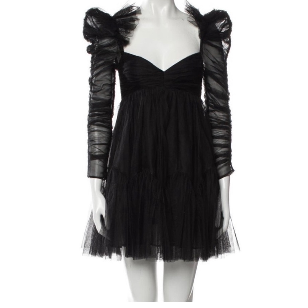 NWT Zimmermann Tulle Mini Dress- Black AU0